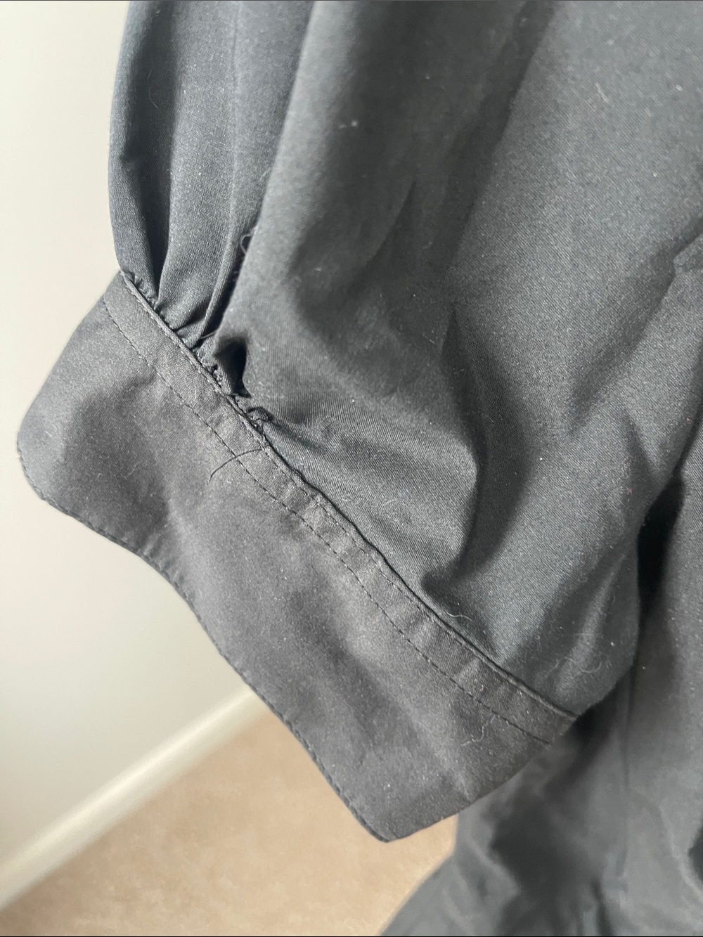 New York & Company Black Short Sleeve Zip Front Blouse - Picture 4 of 7